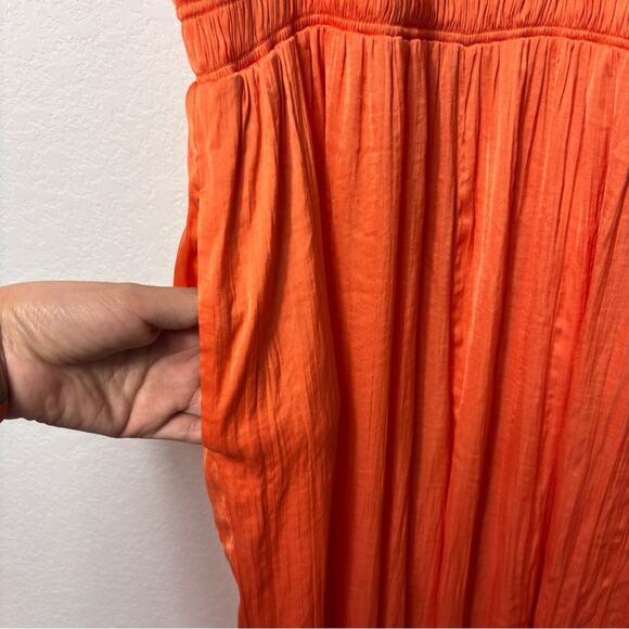 ANTHROPOLOGIE HALTER WOMEN JUMPSUIT IN ORANGE SIZE XL WITH POCKETS - Picture 9 of 11